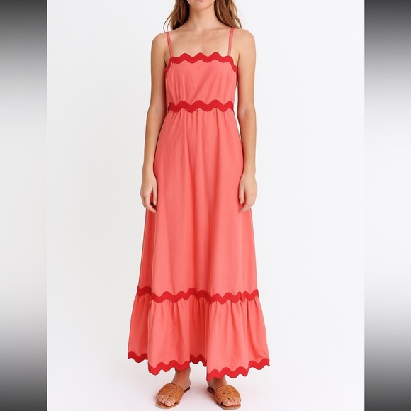 Idopip Women's Pink Maxi Dress S Sleeveless Summer Flowy Adjustable Straps - Picture 12 of 12